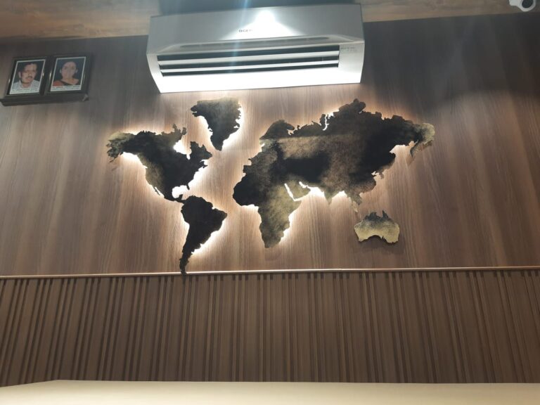 World map metal wall mural